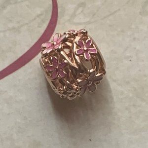 *SOLD*Pandora Rose Gold Openwork Pink Daisy charm
